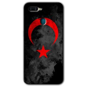 Oppo AX7 Black Ayyıldız Baskılı Uyumlu Silikon Kılıf