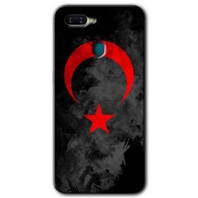 Oppo AX7 Black Ayyıldız Baskılı Uyumlu Silikon Kılıf