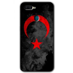 Oppo AX7 Black Ayyıldız Baskılı Uyumlu Silikon Kılıf