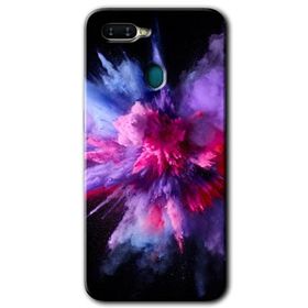 Oppo AX7 Color Splash Purple Baskılı Uyumlu Silikon Kılıf