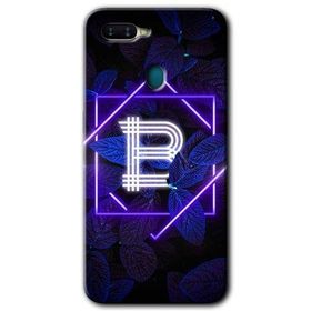 Oppo AX7 Dark Neon Yaprak B Harfi Baskılı Uyumlu Silikon Kılıf