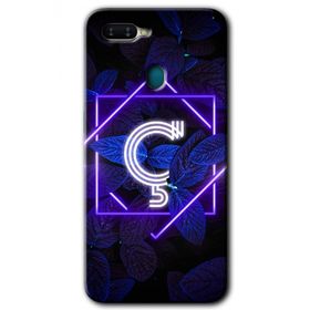 Oppo AX7 Dark Neon Yaprak Ç Harfi Baskılı Uyumlu Silikon Kılıf