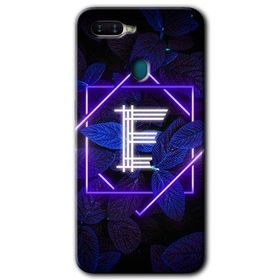 Oppo AX7 Dark Neon Yaprak E Harfi Baskılı Uyumlu Silikon Kılıf
