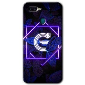 Oppo AX7 Dark Neon Yaprak G Harfi Baskılı Uyumlu Silikon Kılıf