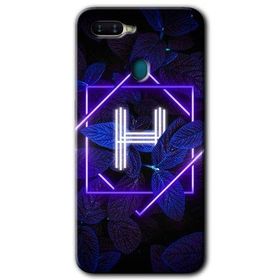 Oppo AX7 Dark Neon Yaprak H Harfi Baskılı Uyumlu Silikon Kılıf