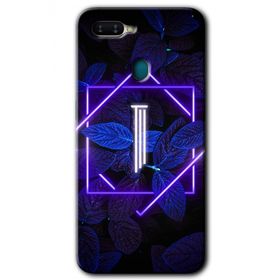 Oppo AX7 Dark Neon Yaprak I Harfi Baskılı Uyumlu Silikon Kılıf