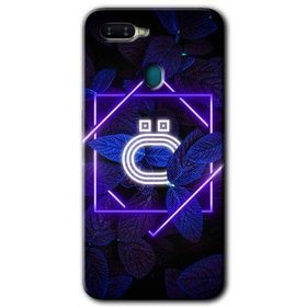 Oppo AX7 Dark Neon Yaprak Ö Harfi Baskılı Uyumlu Silikon Kılıf