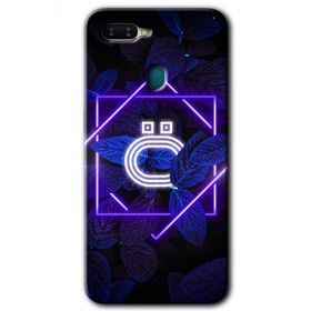 Oppo AX7 Dark Neon Yaprak Ö Harfi Baskılı Uyumlu Silikon Kılıf