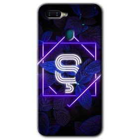 Oppo AX7 Dark Neon Yaprak S Harfi Baskılı Uyumlu Silikon Kılıf