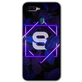 Oppo AX7 Dark Neon Yaprak S Harfi Baskılı Uyumlu Silikon Kılıf
