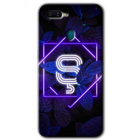 Oppo AX7 Dark Neon Yaprak S Harfi Baskılı Uyumlu Silikon Kılıf