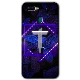 Oppo AX7 Dark Neon Yaprak T Harfi Baskılı Uyumlu Silikon Kılıf