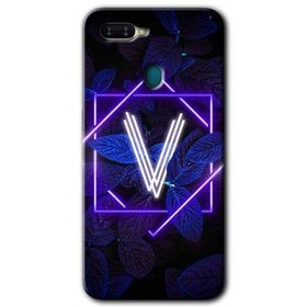 Oppo AX7 Dark Neon Yaprak V Harfi Baskılı Uyumlu Silikon Kılıf