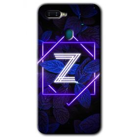 Oppo AX7 Dark Neon Yaprak Z Harfi Baskılı Uyumlu Silikon Kılıf