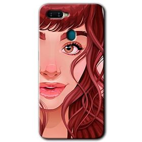Oppo AX7 Kızıl Kız Baskılı Uyumlu Silikon Kılıf