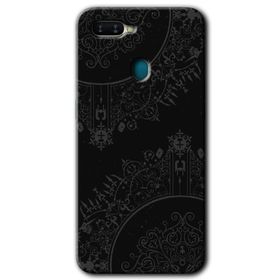 Oppo AX7 Siyah Mandala Baskılı Uyumlu Silikon Kılıf