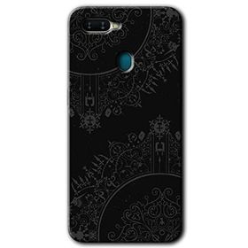 Oppo AX7 Siyah Mandala Baskılı Uyumlu Silikon Kılıf