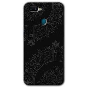 Oppo AX7 Siyah Mandala Baskılı Uyumlu Silikon Kılıf