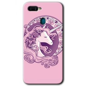 Oppo AX7 Unicorn Pembe Baskılı Uyumlu Silikon Kılıf