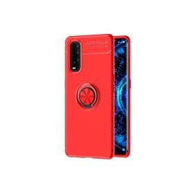 Oppo Find X2 Range Yüzüklü Silikon Kırmızı Kılıf