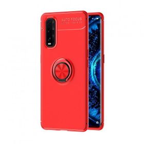 Oppo Find X2 Range Yüzüklü Silikon Kırmızı Kılıf