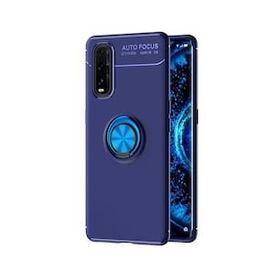 Oppo Find X2 Range Yüzüklü Silikon Mavi Kılıf