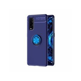Oppo Find X2 Range Yüzüklü Silikon Mavi Kılıf