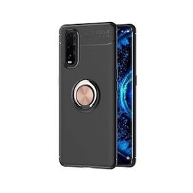 Oppo Find X2 Range Yüzüklü Silikon Siyah-Gold Kılıf