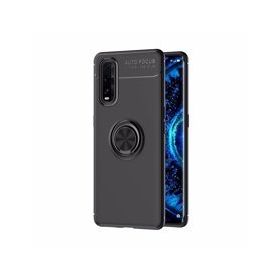 Oppo Find X2 Range Yüzüklü Silikon Siyah Kılıf