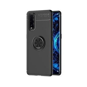 Oppo Find X2 Range Yüzüklü Silikon Siyah Kılıf