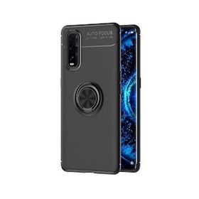 Oppo Find X2 Range Yüzüklü Silikon Siyah Kılıf