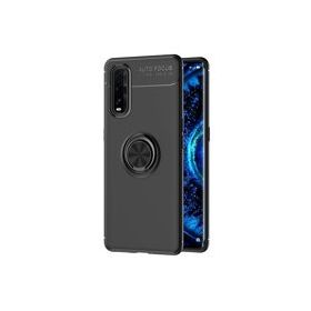 Oppo Find X2 Range Yüzüklü Silikon Siyah Kılıf