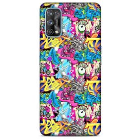 Oppo Realme 7 Pro Graffitix 7 Desenli Kapaklı Silikon Cep Telefonu Kılıf