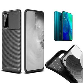 Oppo Reno 10x Zoom Siyah Kılıf Silikon Karbon Serisi Mat Fiber Negro Kapak