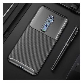 Oppo Reno 10x Zoom Siyah Kılıf Silikon Karbon Serisi Mat Fiber Negro Kapak