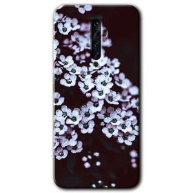 Oppo Reno 2Z Beyaz Çiçek Baskılı Uyumlu Silikon Kılıf