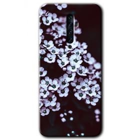 Oppo Reno 2Z Beyaz Çiçek Baskılı Uyumlu Silikon Kılıf