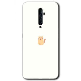 Oppo Reno 2Z Cat Minimalism Baskılı Uyumlu Silikon Kılıf