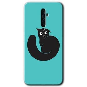 Oppo Reno 2Z Cat Vector Baskılı Uyumlu Silikon Kılıf