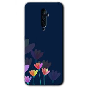 Oppo Reno 2Z Çizim Çiçekleri Baskılı Uyumlu Silikon Kılıf