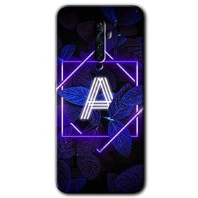 Oppo Reno 2Z Dark Neon Yaprak A Harfi Baskılı Uyumlu Silikon Kılıf