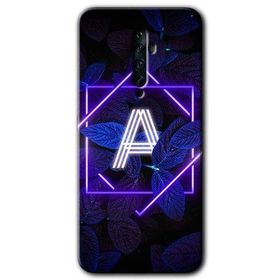 Oppo Reno 2Z Dark Neon Yaprak A Harfi Baskılı Uyumlu Silikon Kılıf
