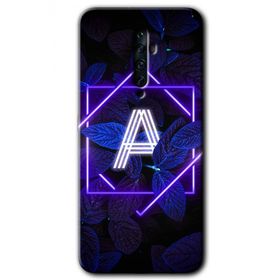 Oppo Reno 2Z Dark Neon Yaprak A Harfi Baskılı Uyumlu Silikon Kılıf