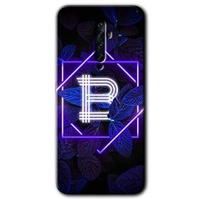 Oppo Reno 2Z Dark Neon Yaprak B Harfi Baskılı Uyumlu Silikon Kılıf