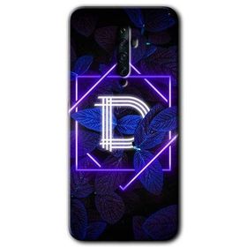 Oppo Reno 2Z Dark Neon Yaprak D Harfi Baskılı Uyumlu Silikon Kılıf
