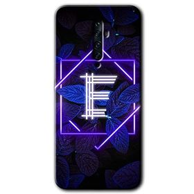 Oppo Reno 2Z Dark Neon Yaprak E Harfi Baskılı Uyumlu Silikon Kılıf