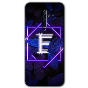 Oppo Reno 2Z Dark Neon Yaprak E Harfi Baskılı Uyumlu Silikon Kılıf