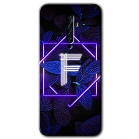 Oppo Reno 2Z Dark Neon Yaprak F Harfi Baskılı Uyumlu Silikon Kılıf