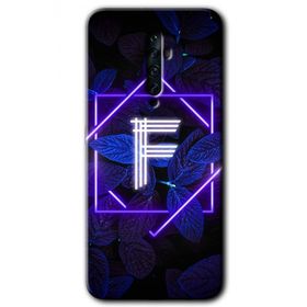Oppo Reno 2Z Dark Neon Yaprak F Harfi Baskılı Uyumlu Silikon Kılıf