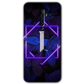Oppo Reno 2Z Dark Neon Yaprak I Harfi Baskılı Uyumlu Silikon Kılıf